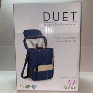 Duet Picnic Time 2 bottle Insulated Wine and Cheese Cooler Tote